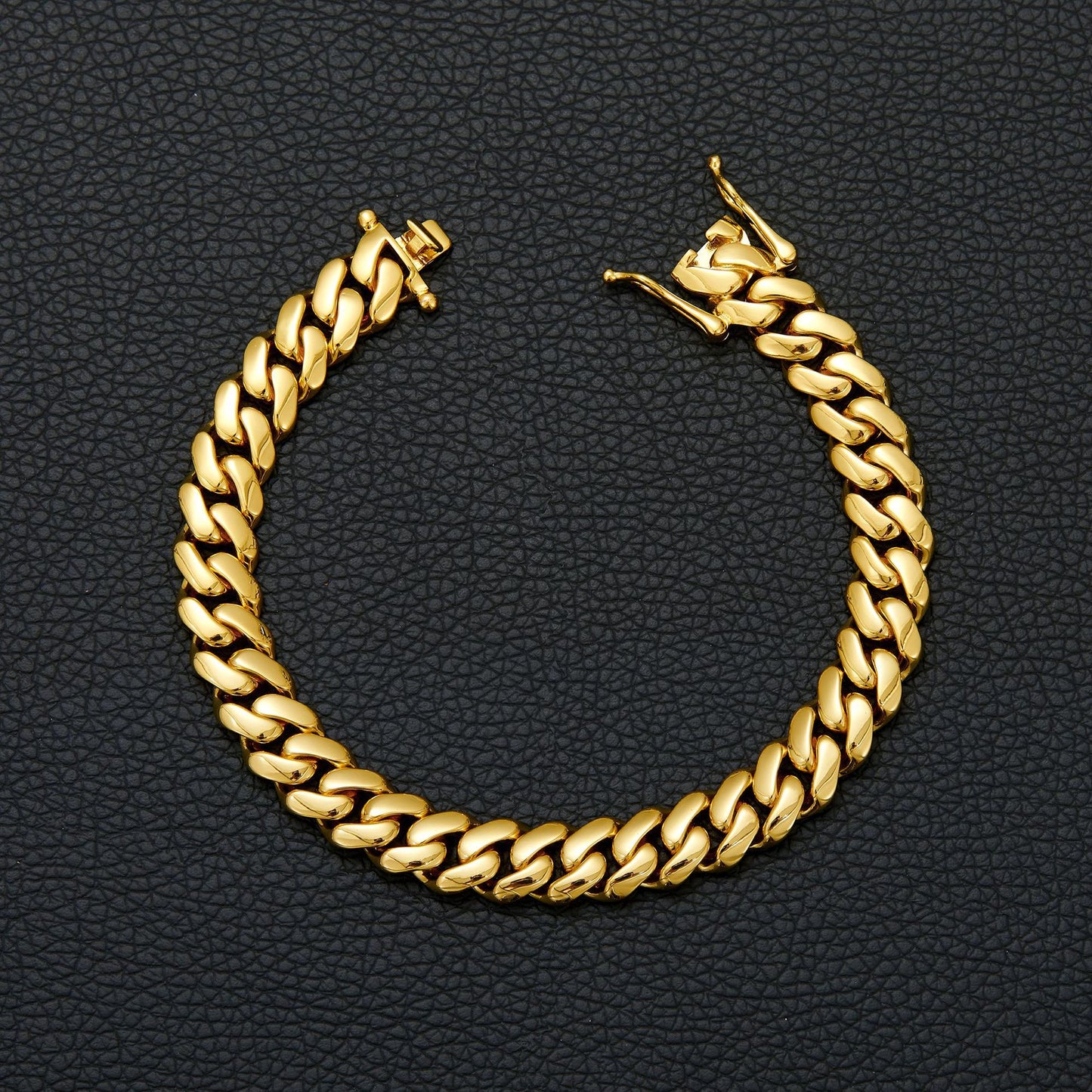 Fashion Hip Hop Stainless Steel Cuban Link Bracelet for Men Trendy Wrist Chain Jewelry