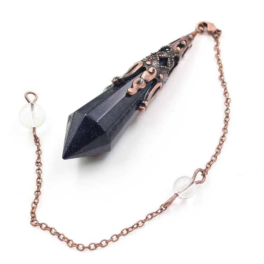 Vintage Red Copper Faceted Crystal Spirit Pendulum