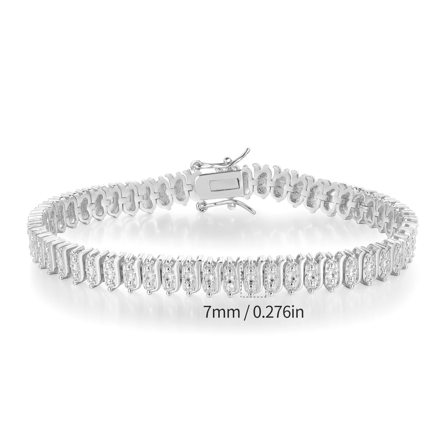 Women&Men's Hip-Hop Hollowed-Out Zircon Tennis Bracelet