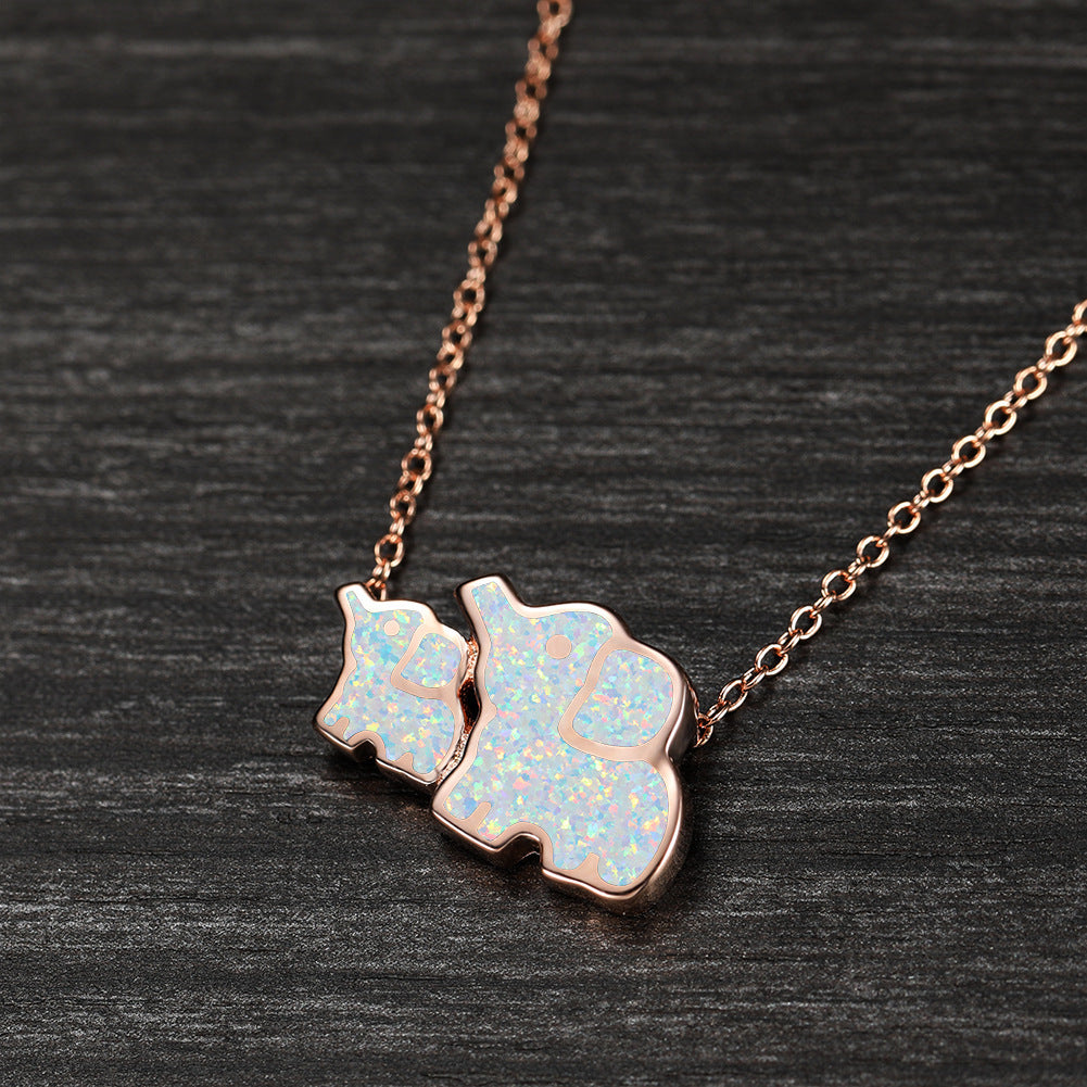Opal Elephant Necklace