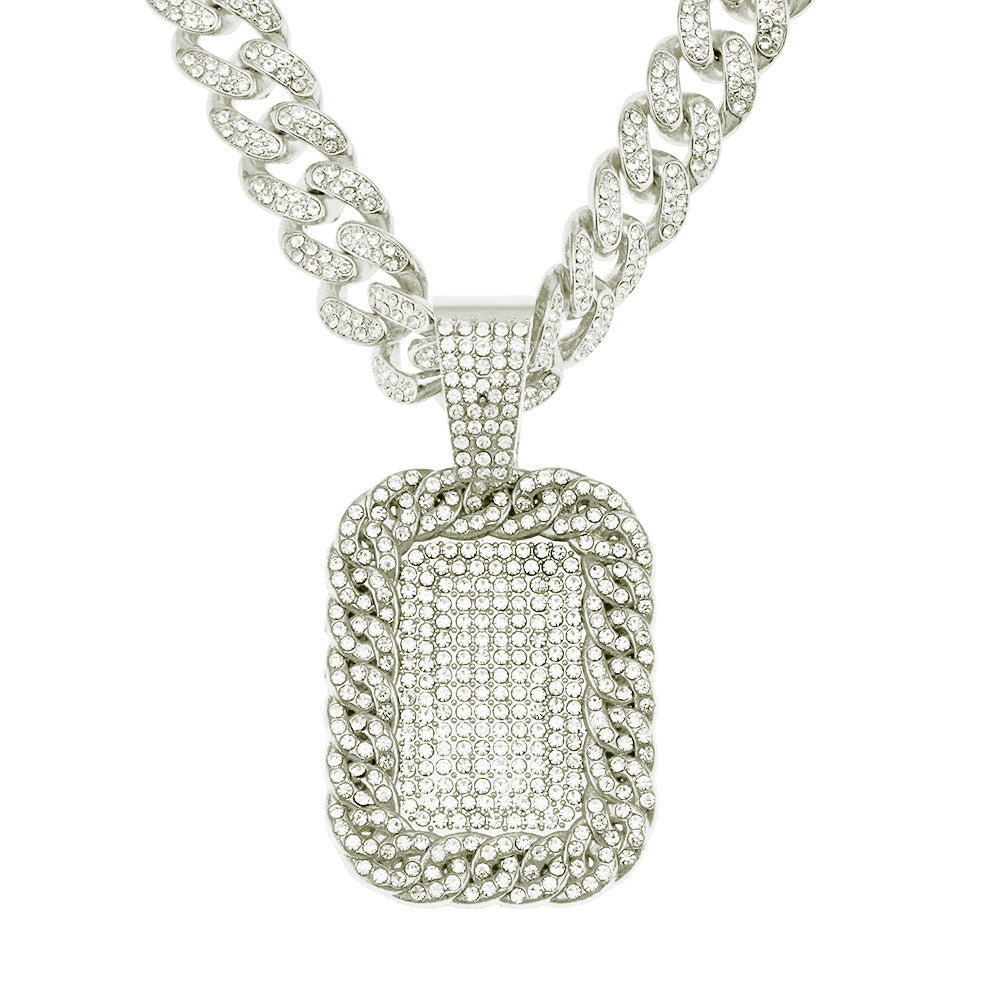 Hip-Hop Military Style Cuban Chain Pendant Necklace