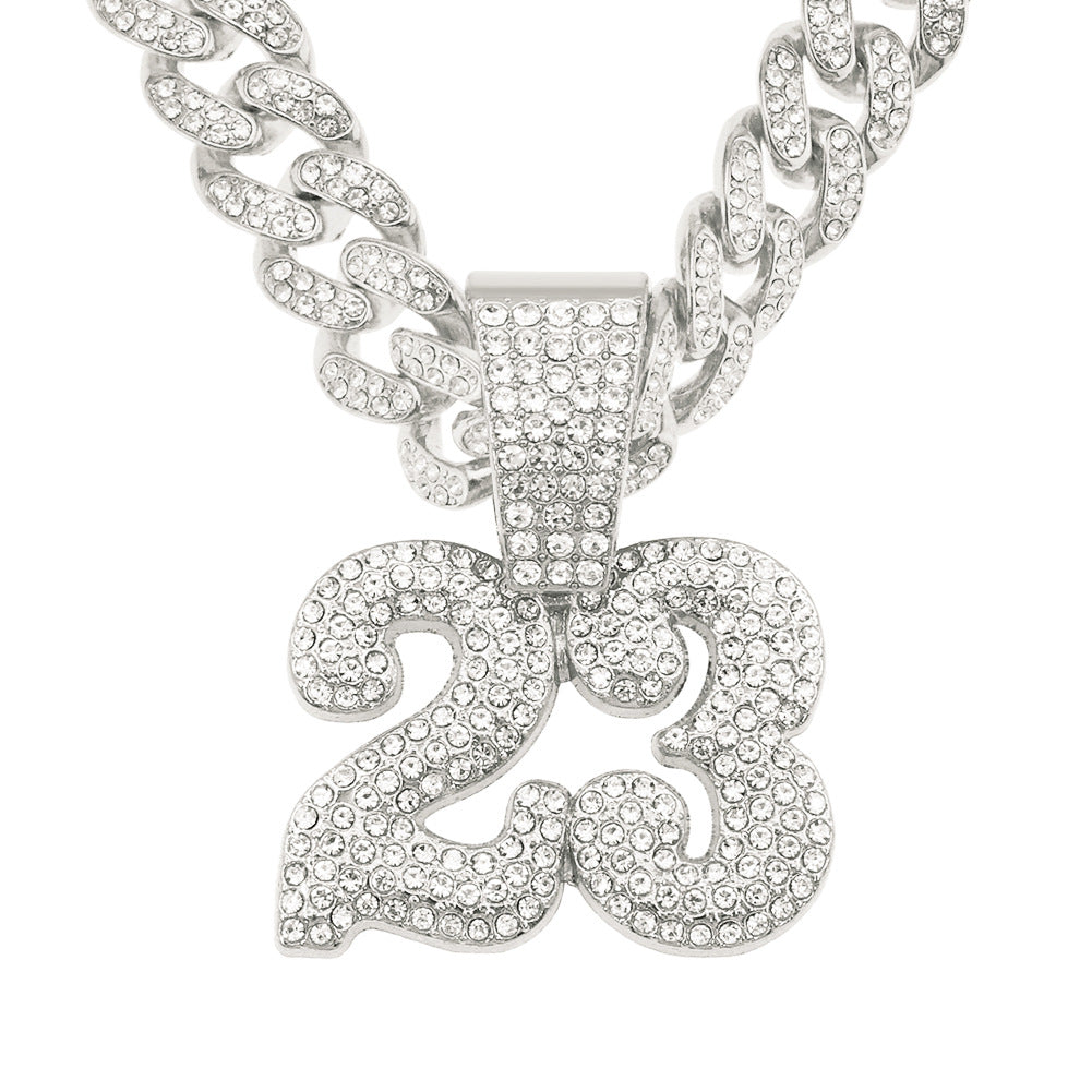 Hip-Hop Number 23 Cuban Chain Pendant Necklace