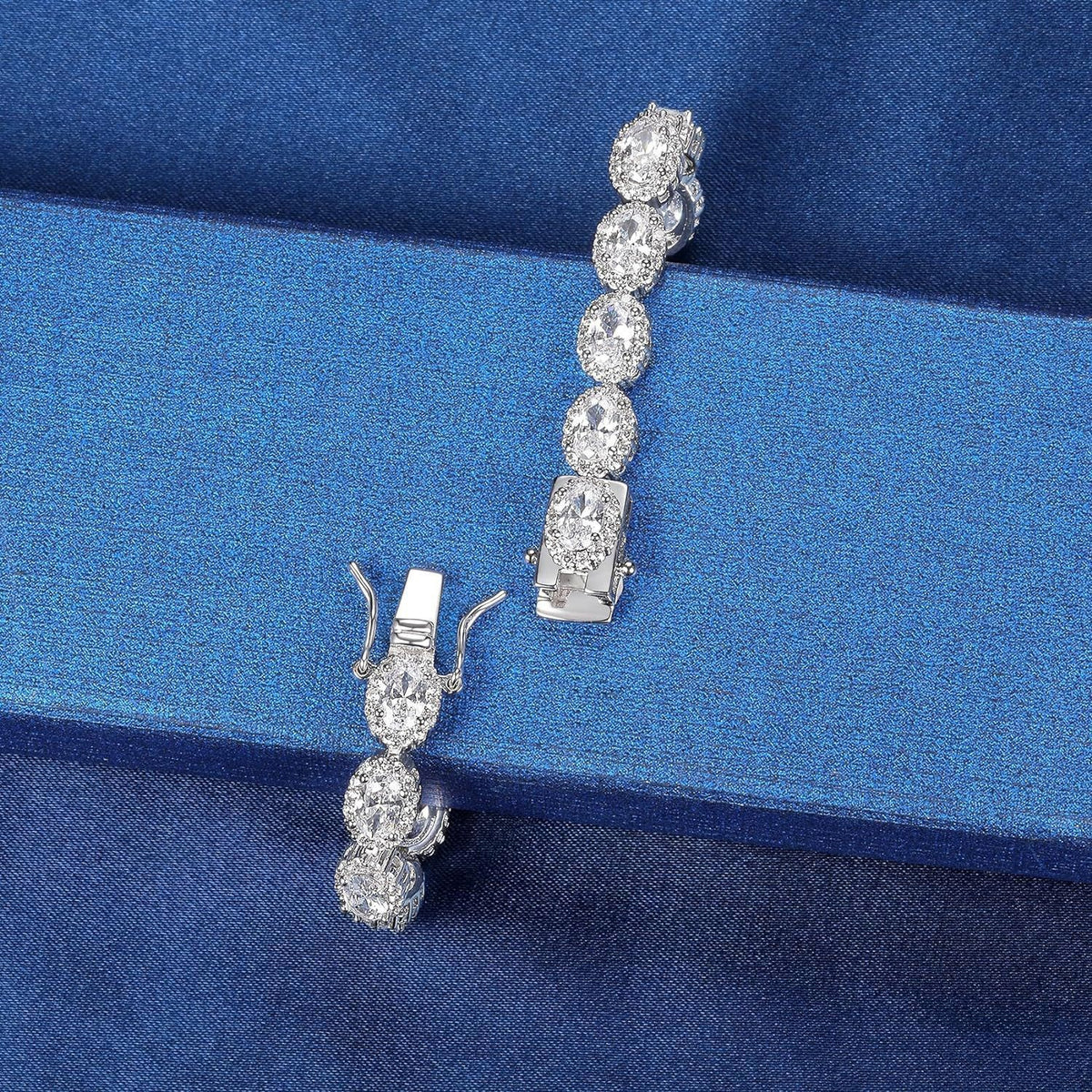 Women&Men's Elliptical Disc 4*6mm Zircon Cuban Tennis Bracelet