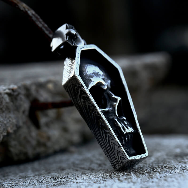 Men's Punk-Style Vampire Coffin Pendant Necklace
