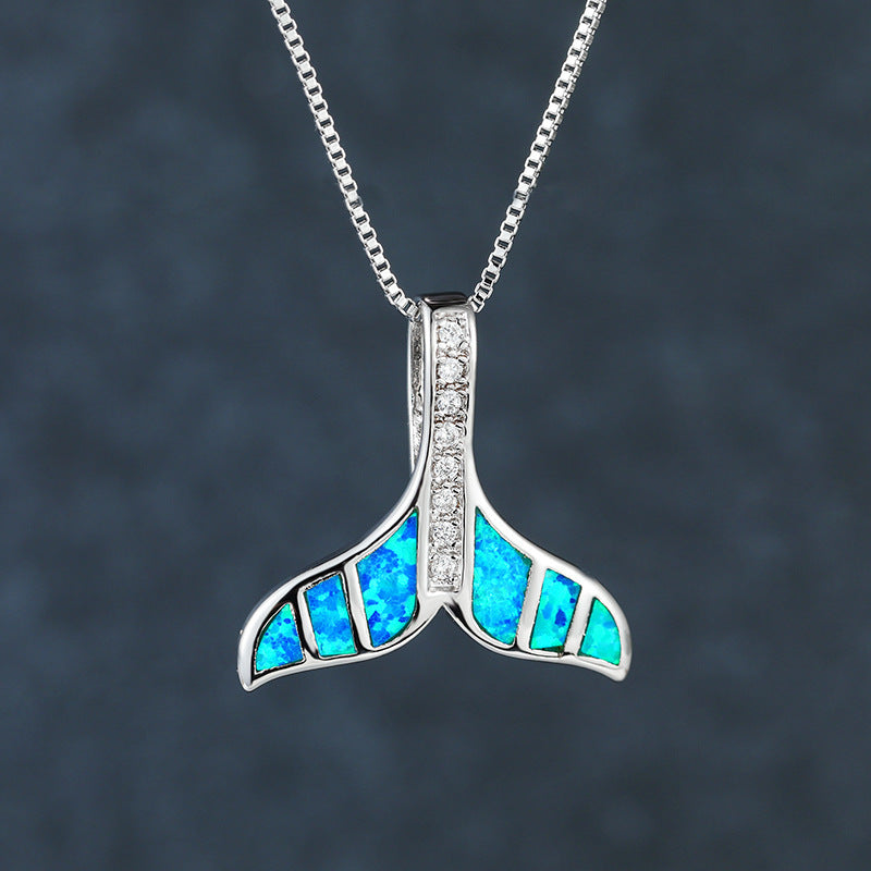 Opal Fish Tail Necklace