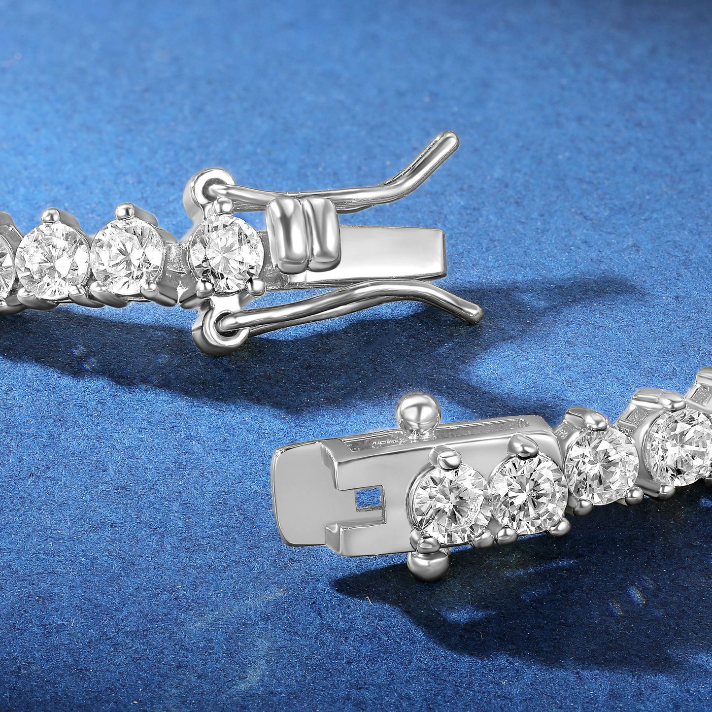 Women&Men's 4mm Zircon-Set Tennis Bracelet With Eight-Shaped Clasp