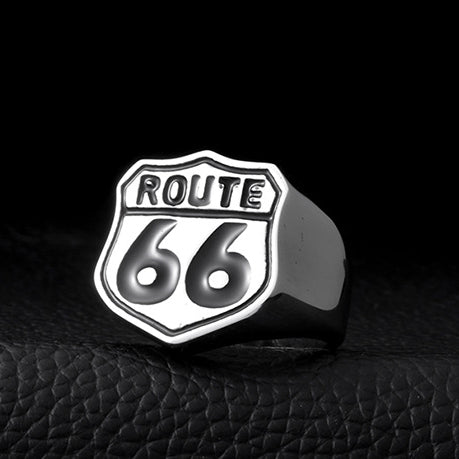 Men's Vintage Route 66 Shield Ring