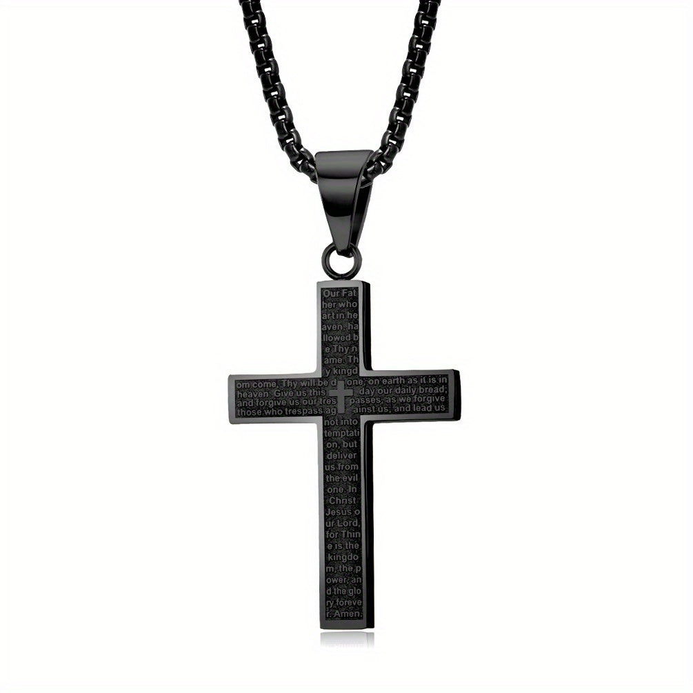 Fashionable And Minimalist Stainless Steel Cross Pendant Necklace