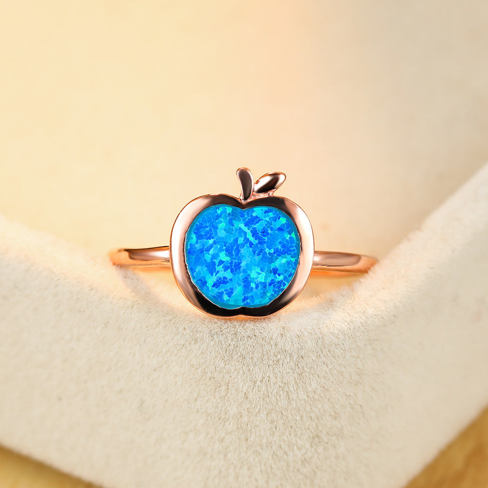 Women's Apple Shape Opal Adjustable Ring