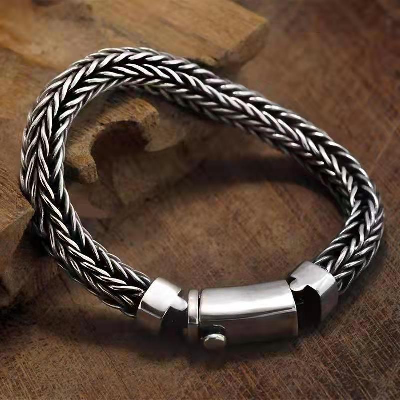 Men's Vintage Antique Thick Rope Braided Bracelet