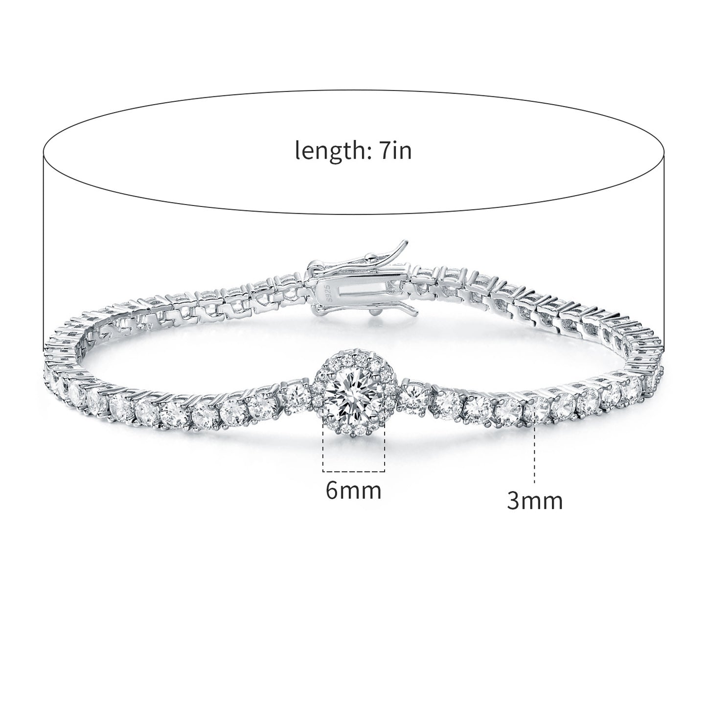 Women&Men's 6mm Cubic Zirconia Tennis Bracelet