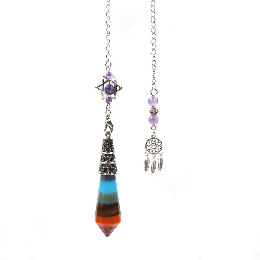 Vintage Dragon Pillar 12-Faceted Crystal Dreamcatcher Chain Spirit Pendulum