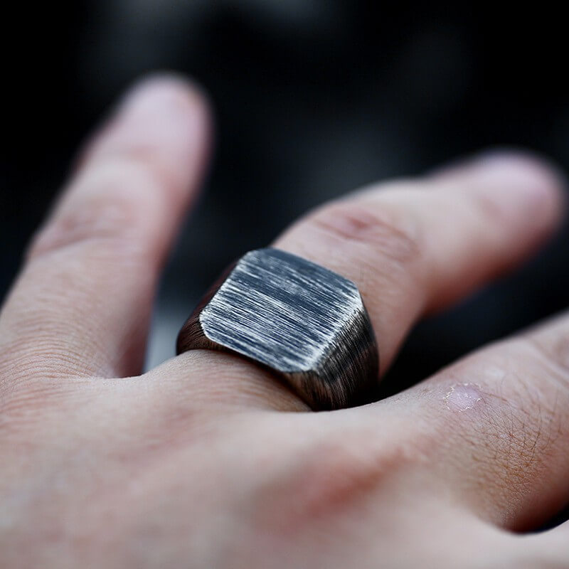 Men's Vintage Titanium Steel Brushed Minimalist Ring