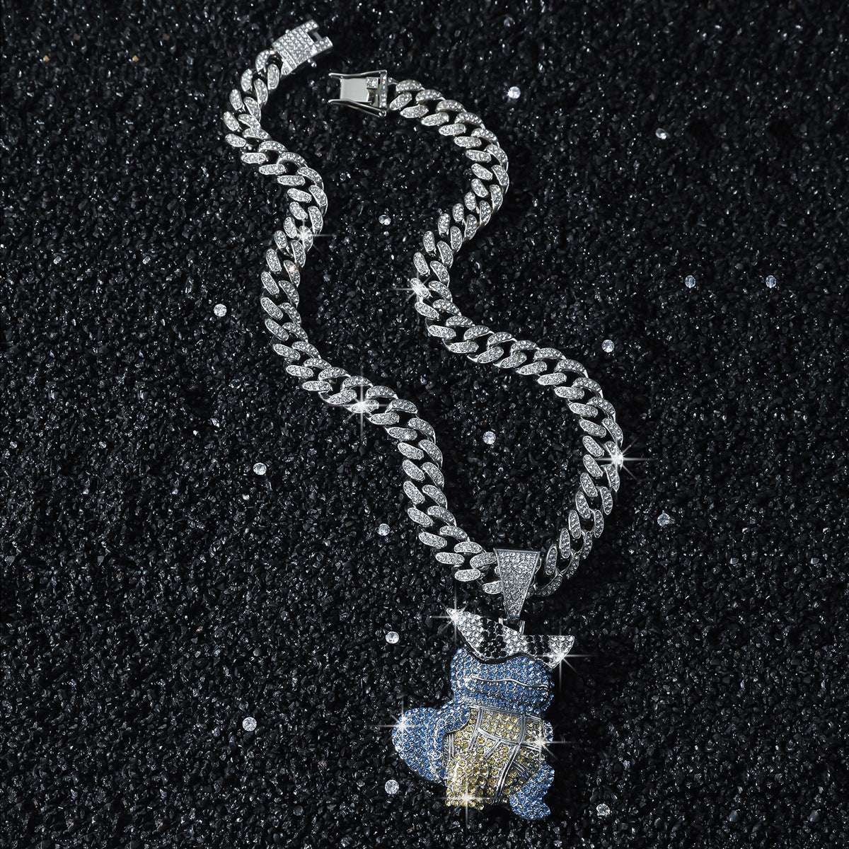 Hip-Hop Cartoon Turtle Cuban Chain Pendant Necklace
