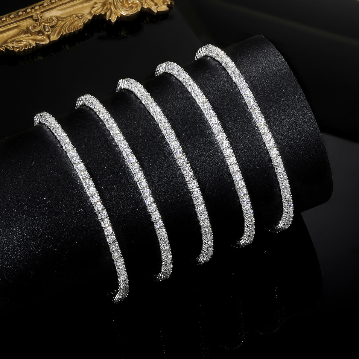 Women&Men's 18k Gold Inlaid With 2.5mm Zircon Cuban Tennis Bracelet