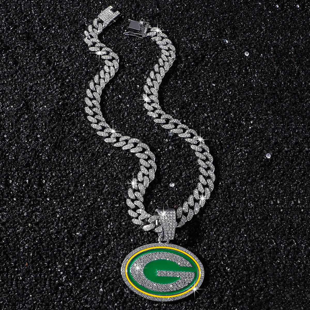 Hip-Hop Letter G Football Team Logo Cuban Chain Pendant Necklace