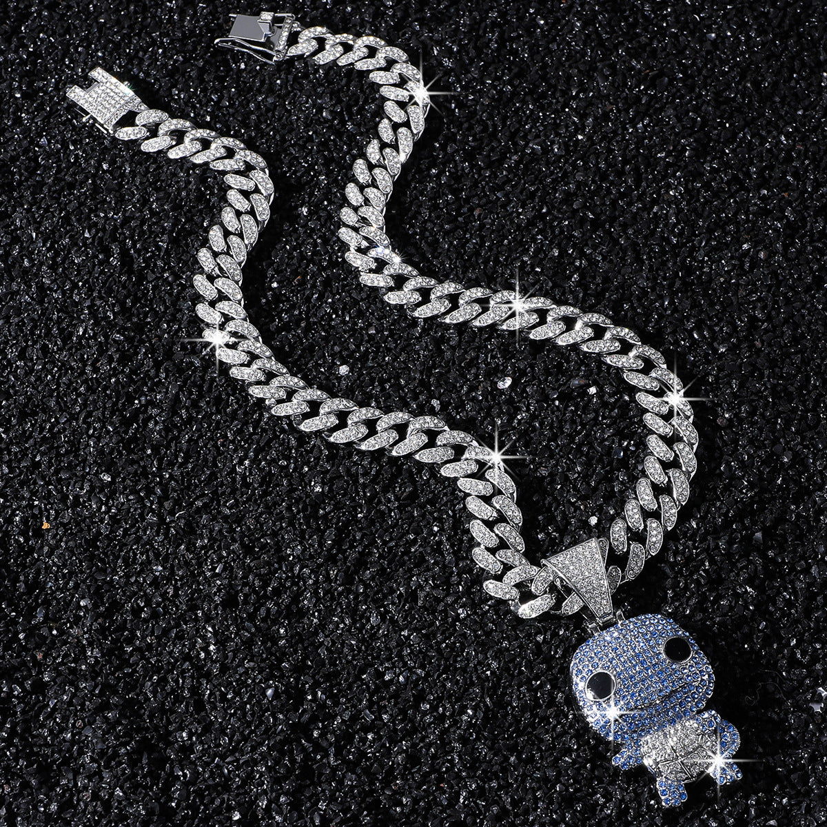 Hip-Hop Cartoon Animal Turtle Cuban Chain Pendant Necklace