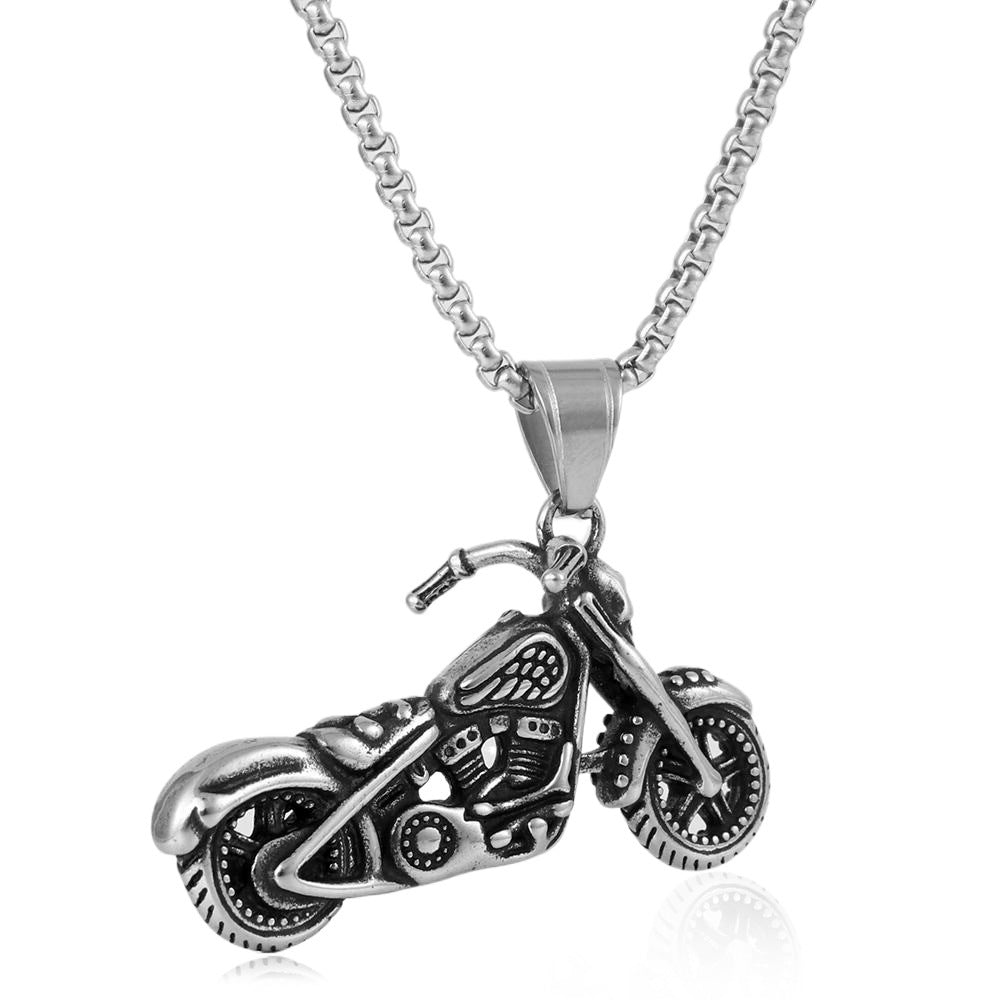 Men's Steel Motorcycle Retro Hip Hop Biker Jewelry Pendant Necklace