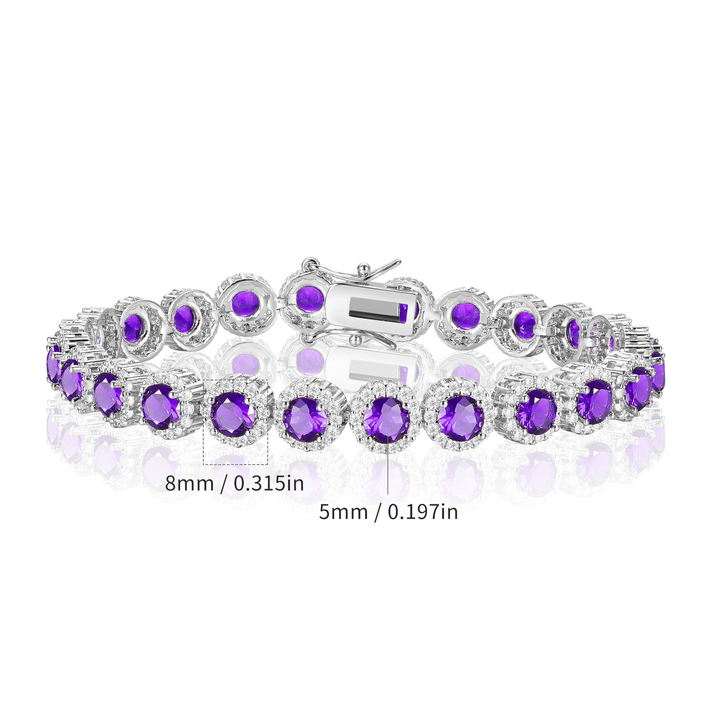 Women&Men's 8mm Cubic Zirconia-Encrusted Red And Blue Cuban Tennis Bracelet