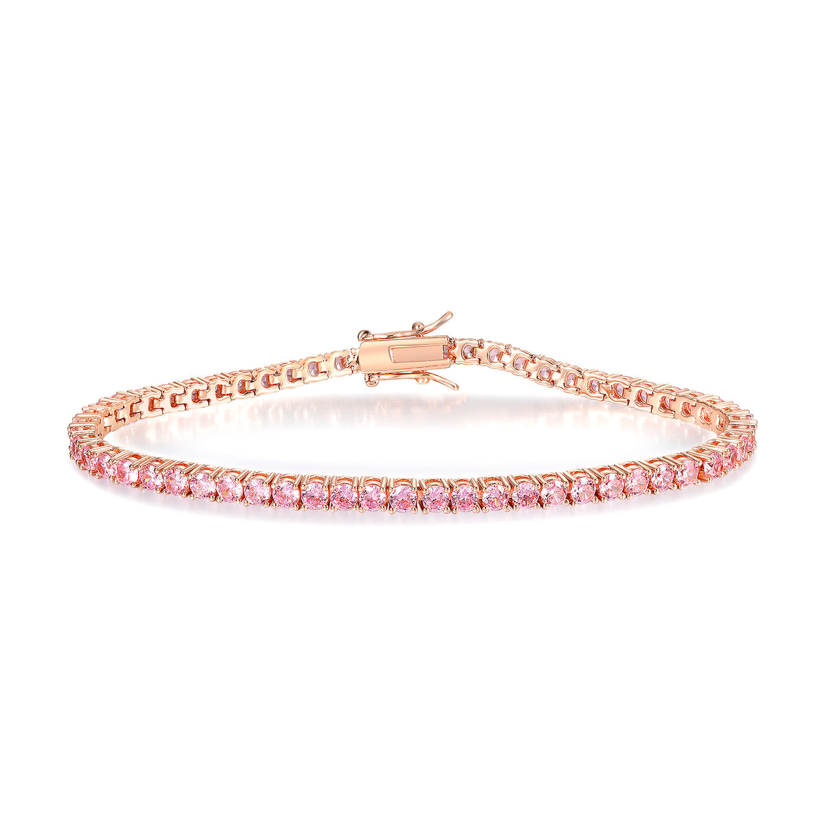 Women&Men's 18k Gold Inlaid With 3mm Zircon Cuban Tennis Bracelet