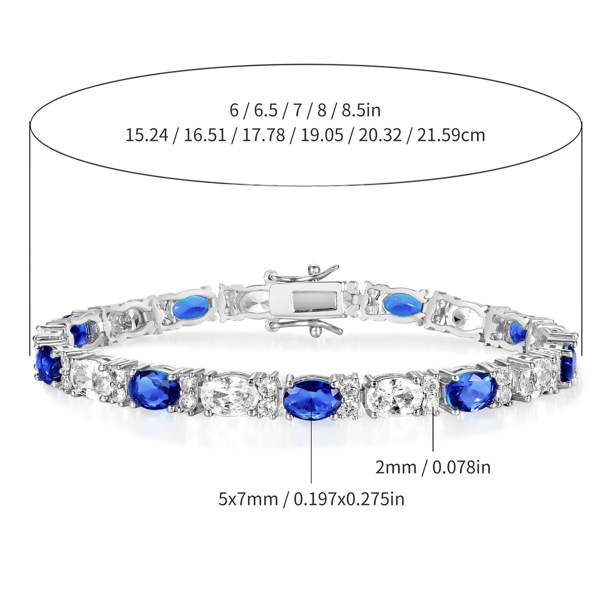 Women&Men's 5mm Cubic Zirconia Tennis Cuban Bracelet