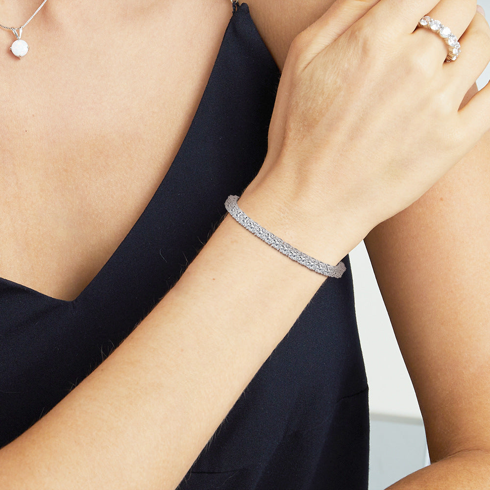 Women&Men's 4mm Spring Clasp Zircon Tennis Bracelet