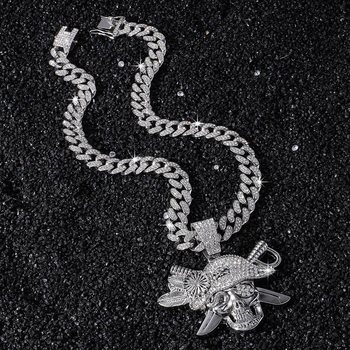 Hip-Hop Style Pirate Image Cuban Chain Pendant Necklace