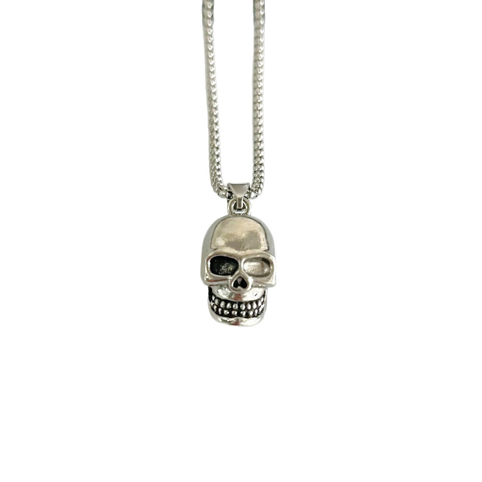 Men's Steel Vintage Skull Pendant Necklace, Punk Style Personalized Jewelry