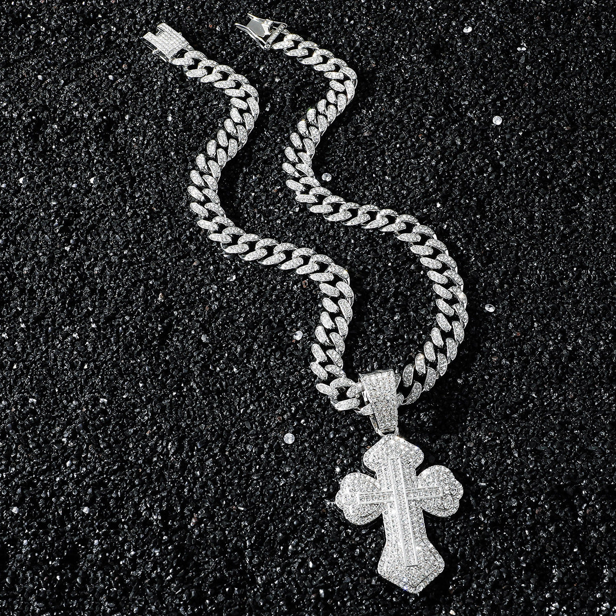 Hip-Hop Style Cross Cuban Chain Pendant Necklace