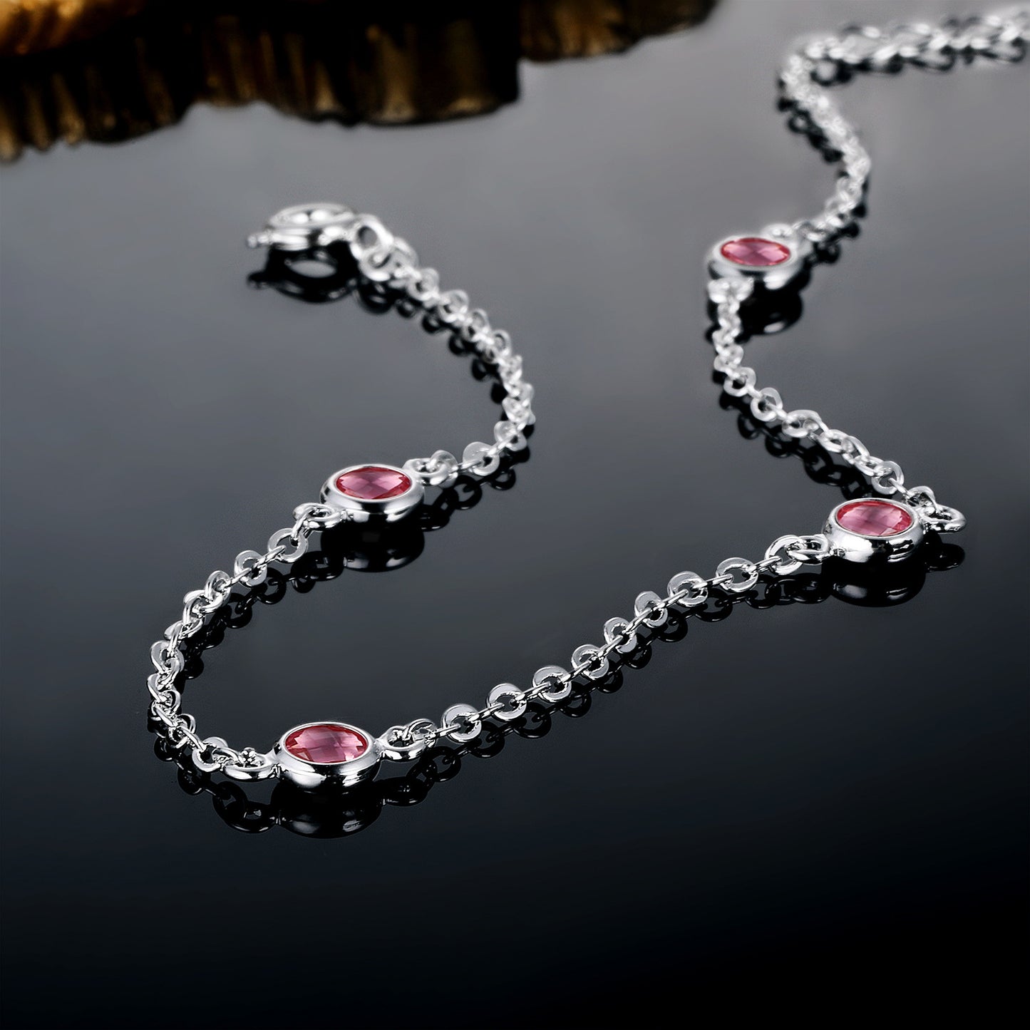Women&Men's Simple Round Zircon Bracelet With Four Diamonds