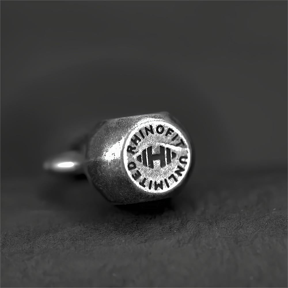 Vintage Stainless Steel Men's Kettlebell Pendant Necklace