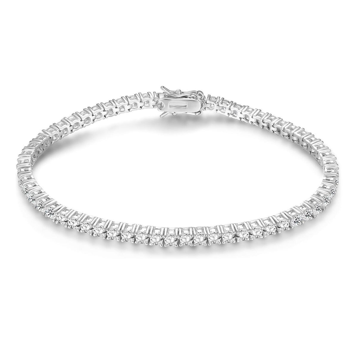Women&Men's 2.5-3.5mm Four-Prong Zircon Cuban Tennis Bracelet