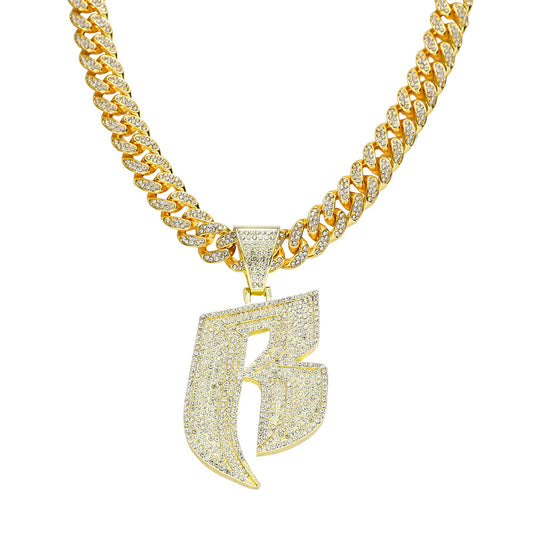 Hip-Hop Letter B Cuban Chain Pendant Necklace