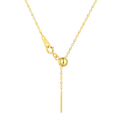 Women's S925 Sterling Silver Golden Bead Adjustable Thin Chain
