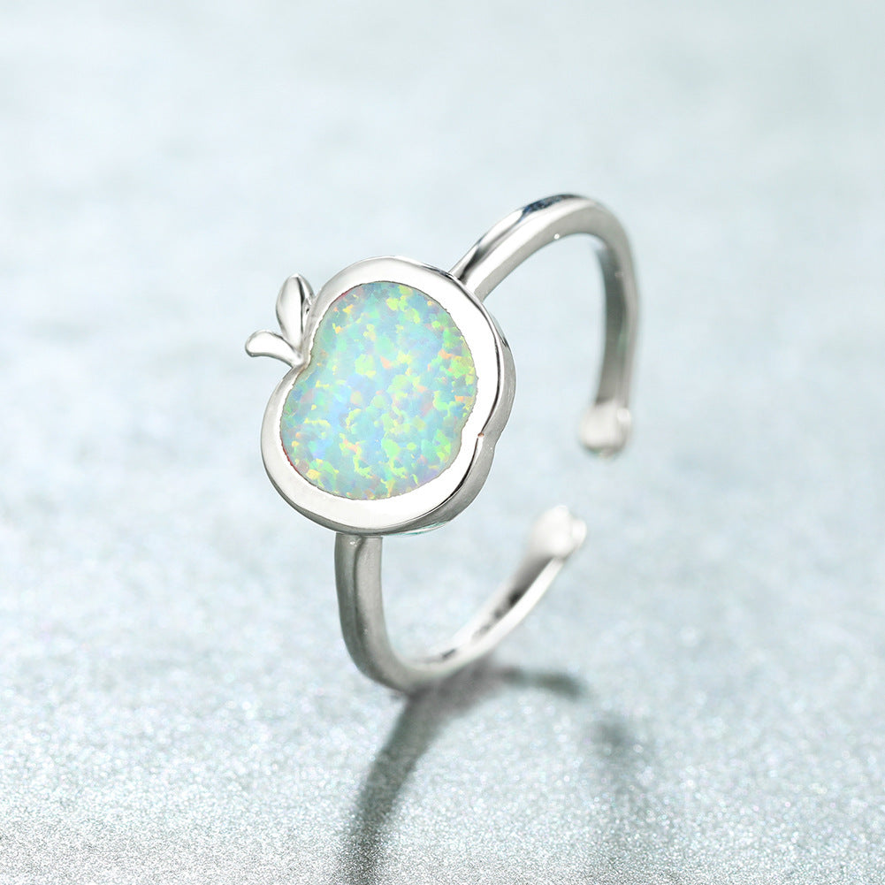 Women's Apple Shape Opal Adjustable Ring