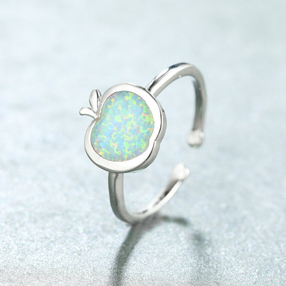 Women's Apple Shape Opal Adjustable Ring