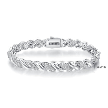 Women&Men's Hip-Hop Heavyweight Design Zircon Tennis Belt Buckle Bracelet