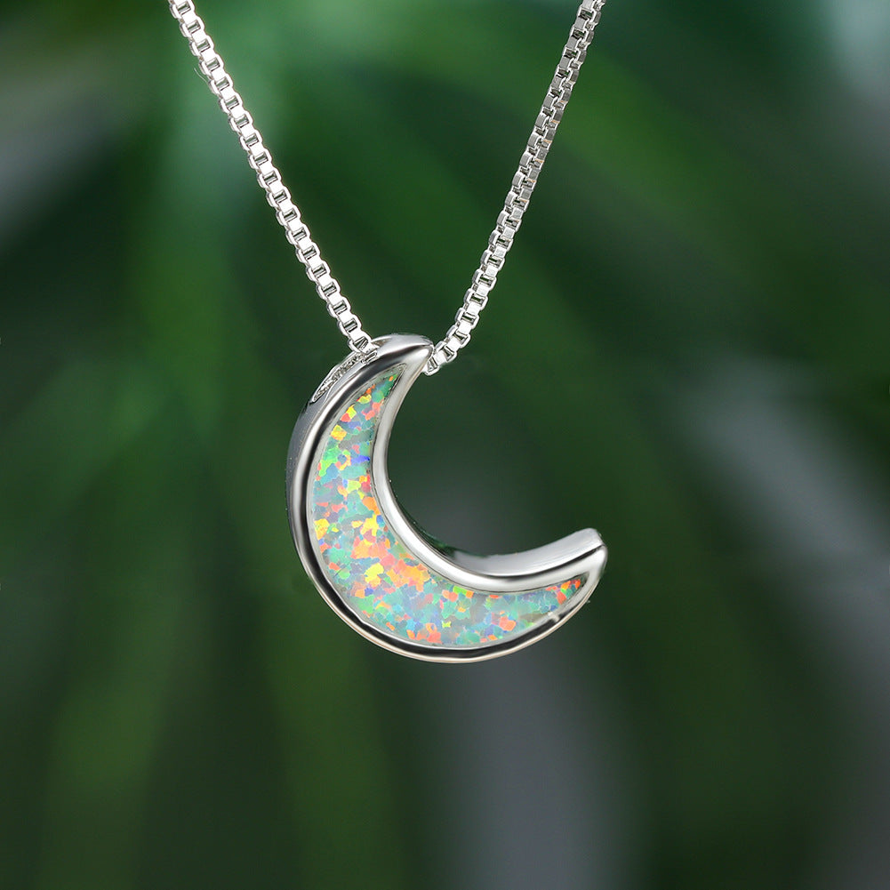 Opal Moon Necklace