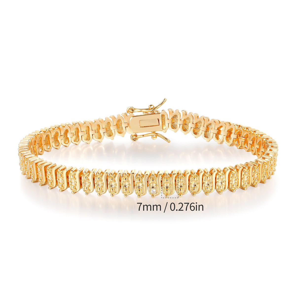Women&Men's Hip-Hop Hollowed-Out Zircon Tennis Bracelet