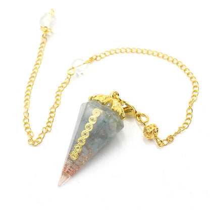 Golden Chain Tapered Resin Crystal Pendulum