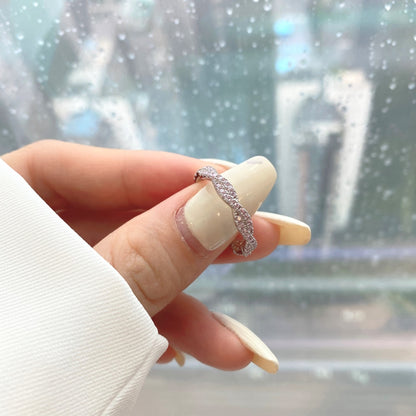 Women's Pink Round Zirconia Paved Fashion Wedding Ring, S925 with White Gold Plating