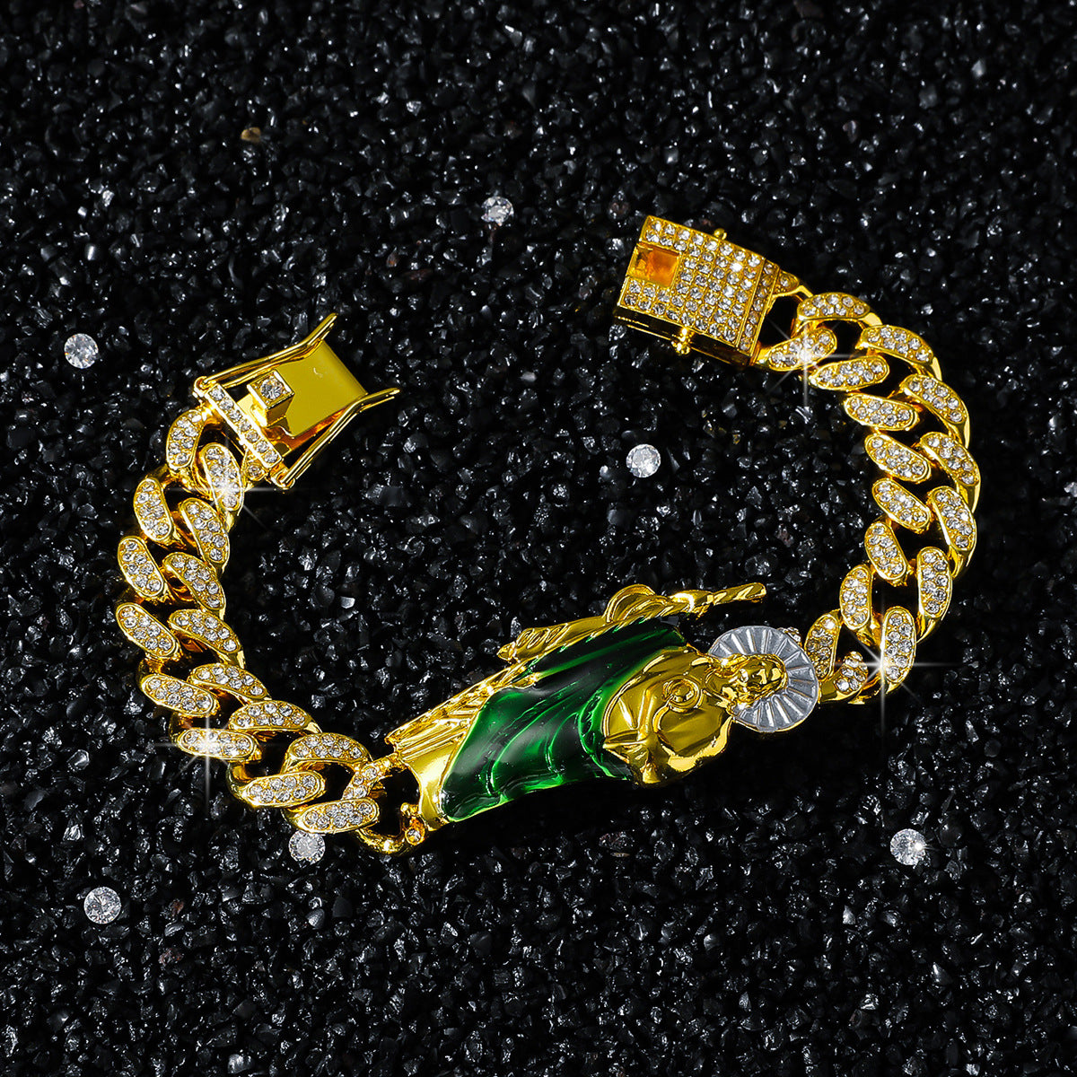 Hip-Hop Style Mosaic Religious Bracelet