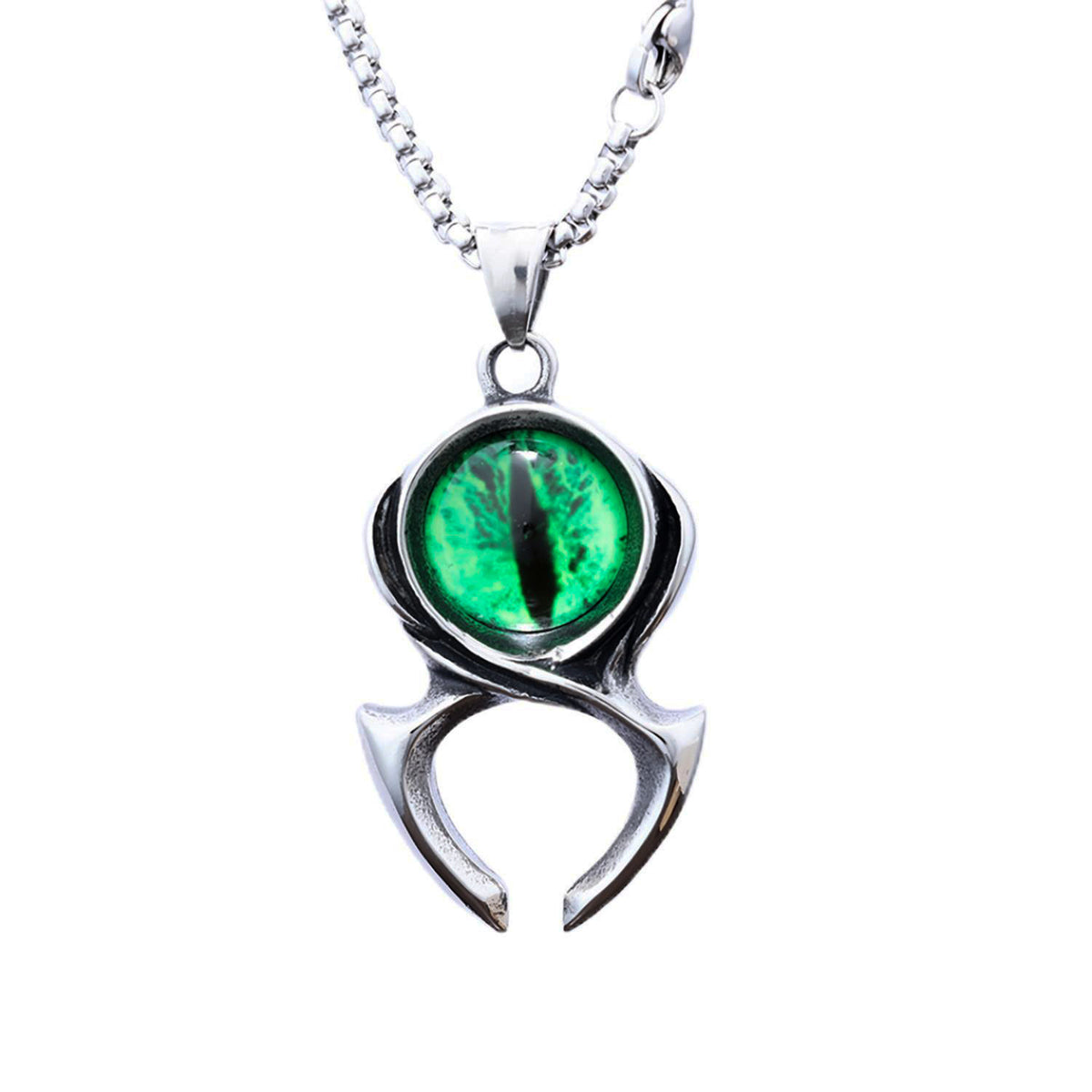 Men's Steel Evil Eye Claw Pendant Necklace
