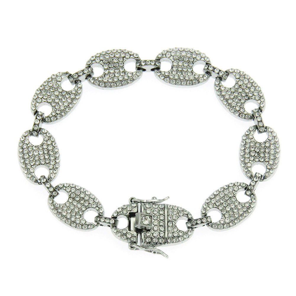 Hip-Hop Pig Nose Coffee Bean Chain Bracelet