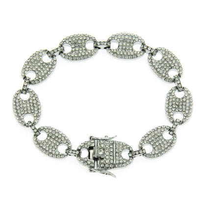 Hip-Hop Pig Nose Coffee Bean Chain Bracelet