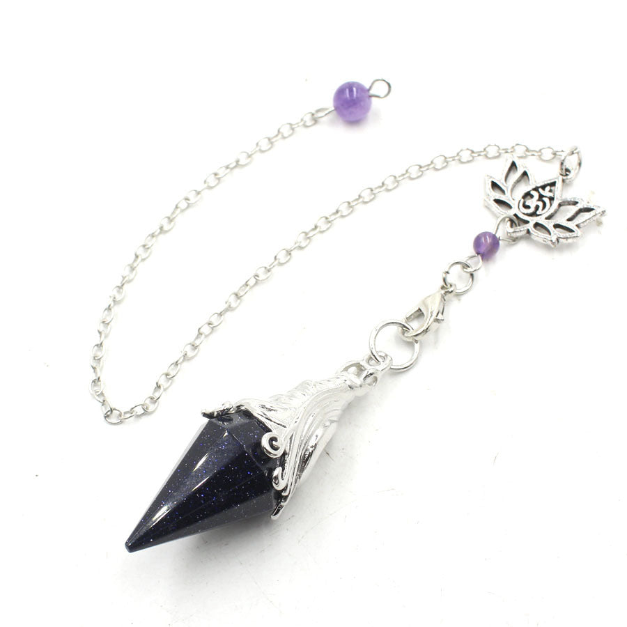 Lotus Chain Cut Pyramid Crystal Spirit Pendulum