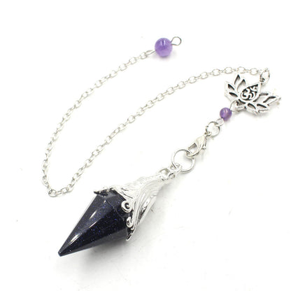 Lotus Chain Cut Pyramid Crystal Spirit Pendulum