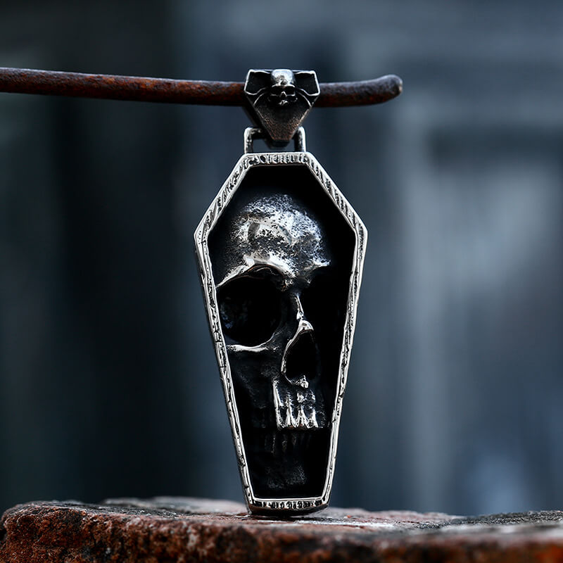 Men's Punk-Style Vampire Coffin Pendant Necklace