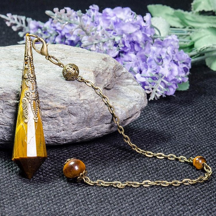 Vintage 12-Faceted Tiger Eye Protection Pendulum