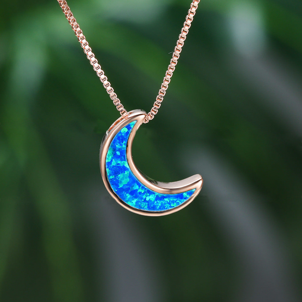 Opal Moon Necklace